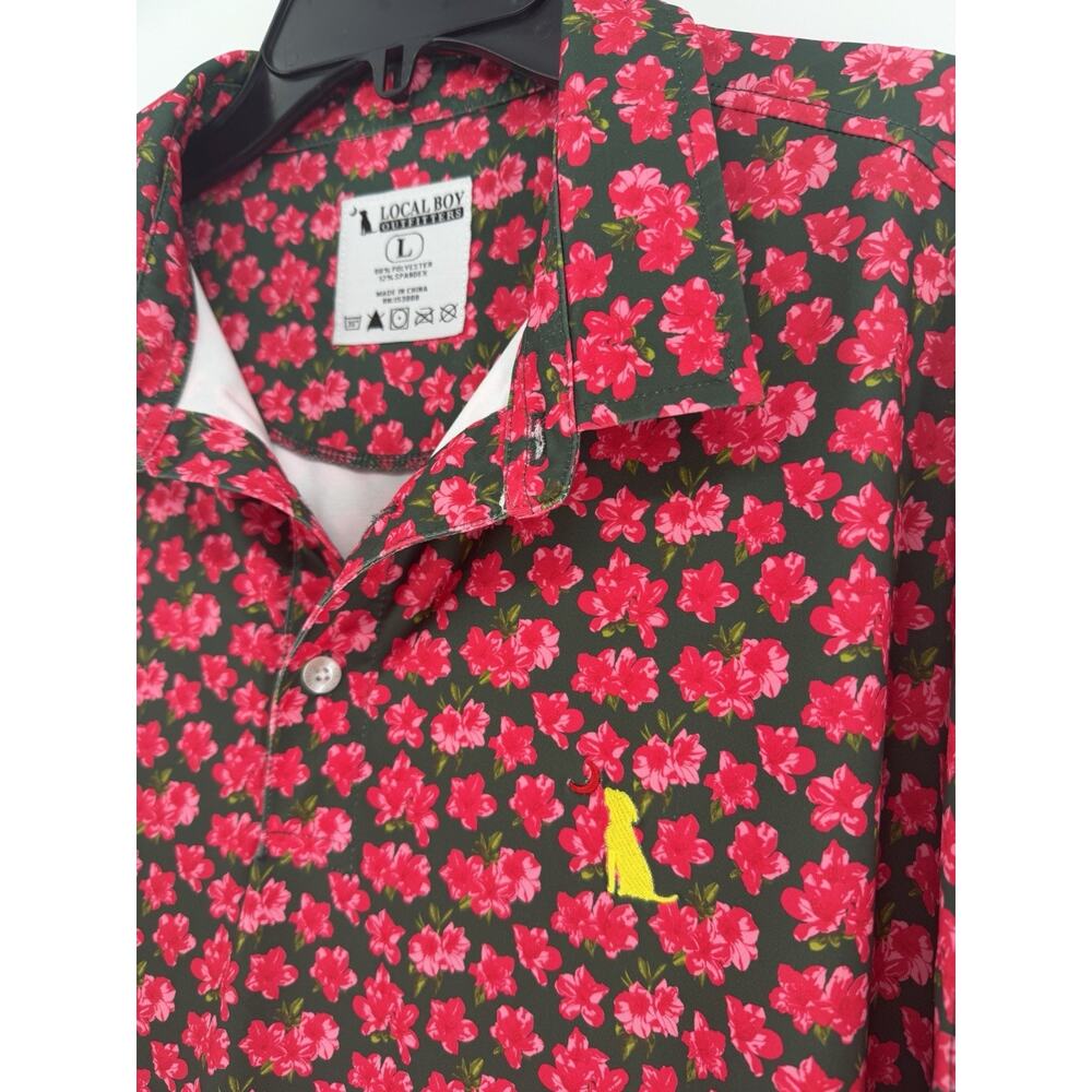 Local Boy Outfitters Dirty Myrtle Green Azalea Polo Shirt Mens Size Large - Picture 4 of 7